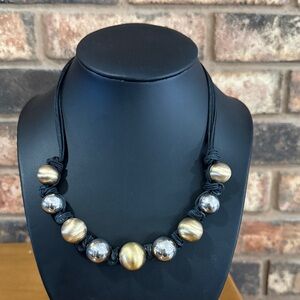 Arte d'Argento 925 Italy 18k Plated & Sterling Graduated Ball Knotted Necklace